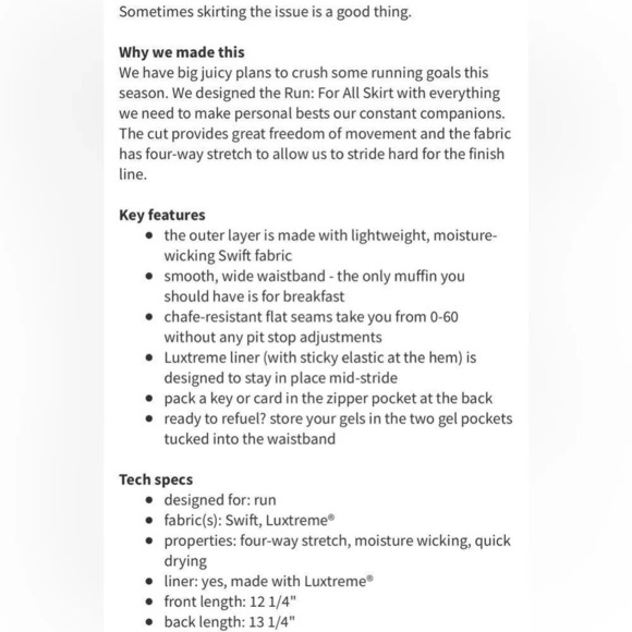 Lululemon Run: For All Skirt sz 4 
Wee Are From Space Black March Multi / Black - Picture 15 of 15